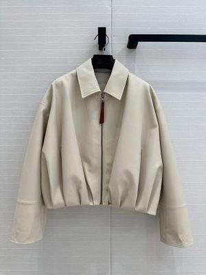 Finest Loewe Draped Replica Jacket In Nappa Lambskin