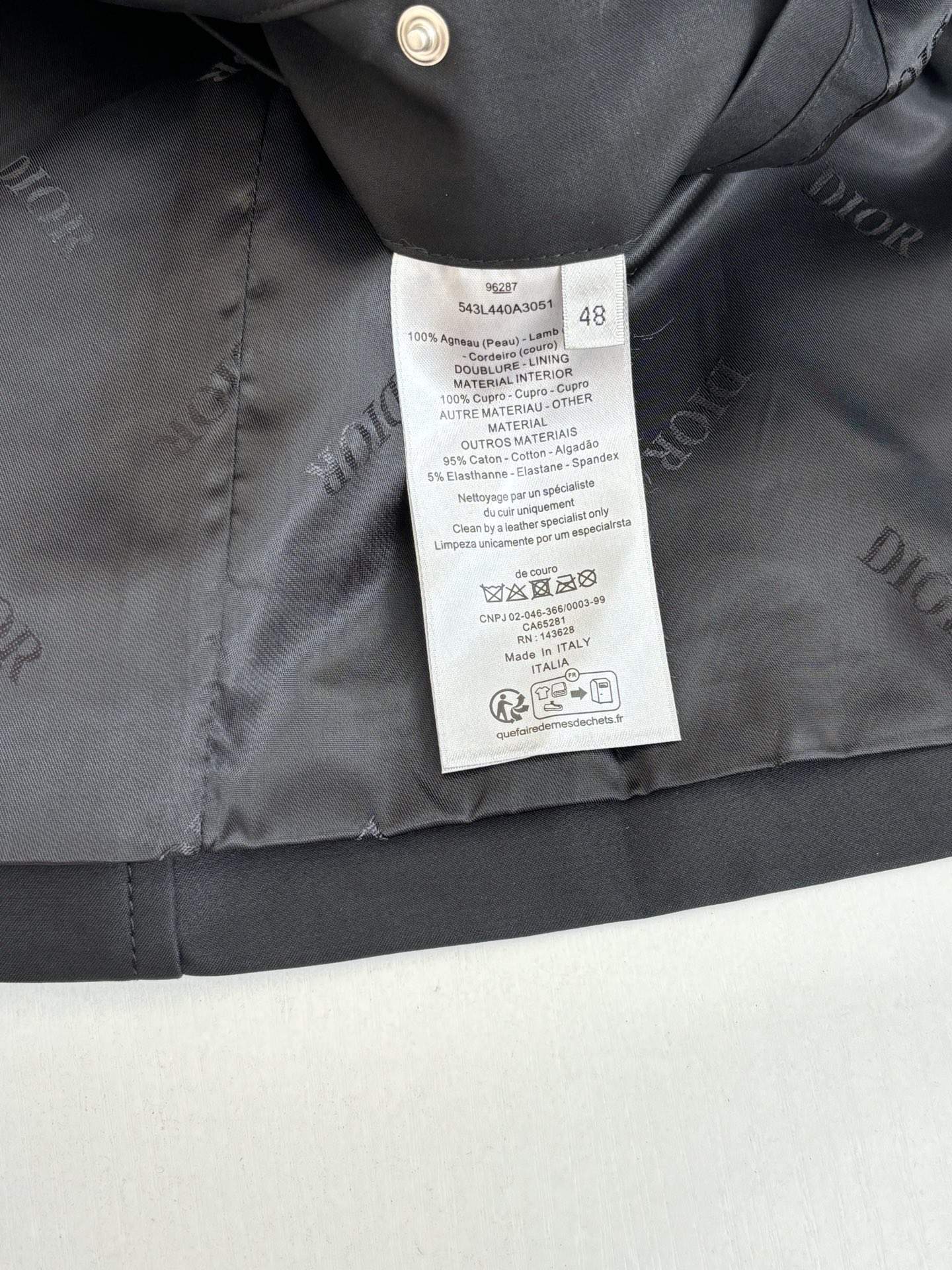 Copy Christian Dior Zipped Replica Blouson Jacket with Christian Dior Paris Tag - Image 11