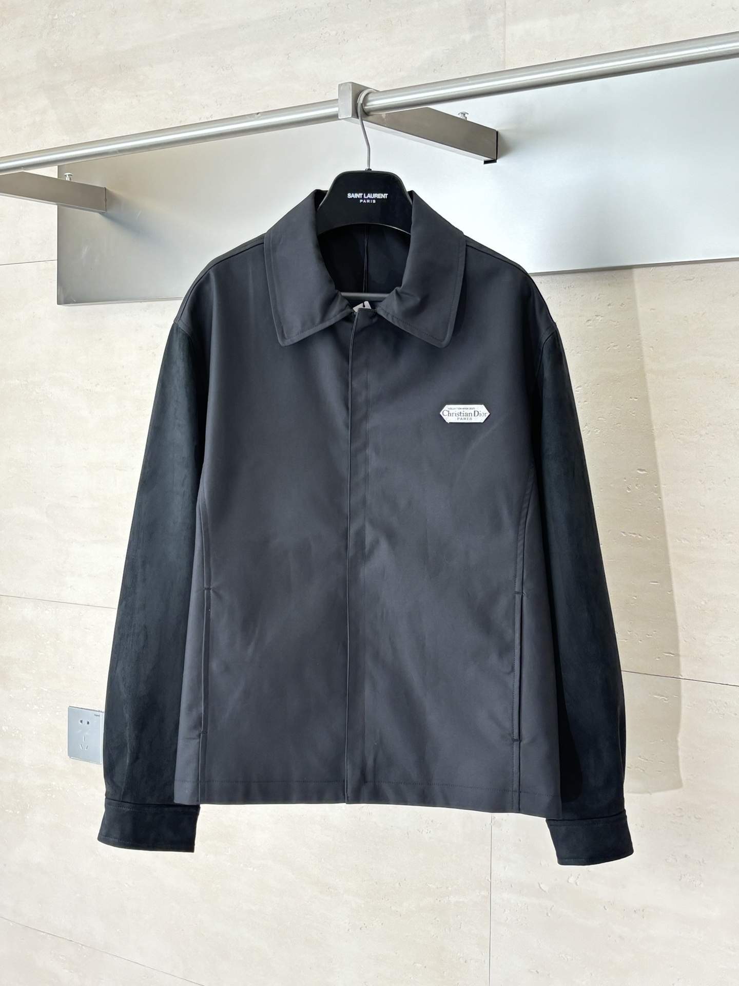 Copy Christian Dior Zipped Replica Blouson Jacket with Christian Dior Paris Tag