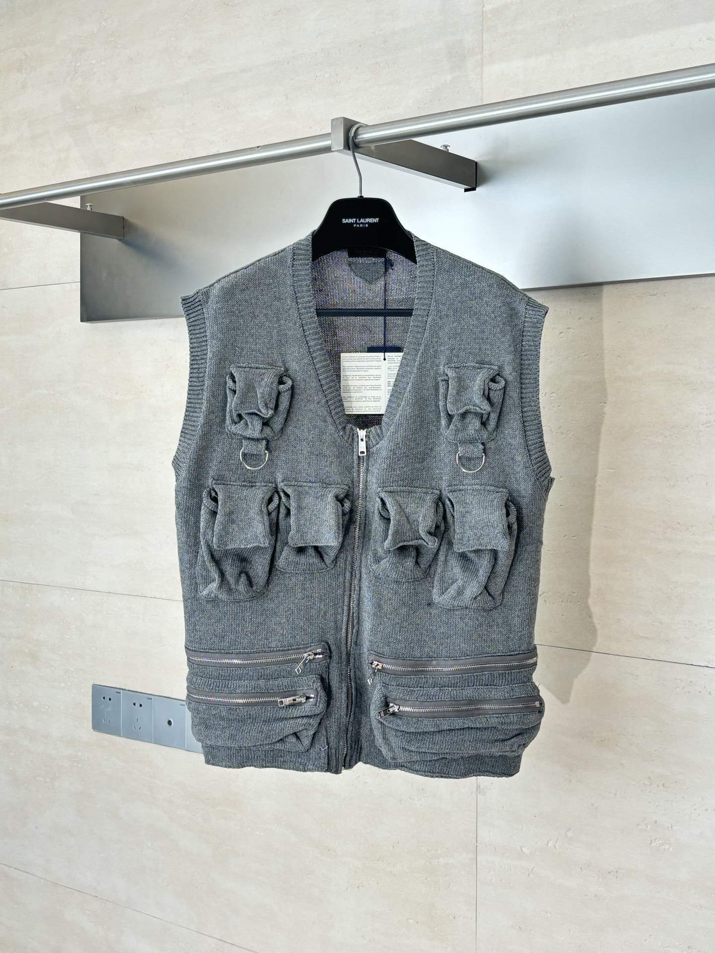 Elite Prada Flap-pocket Shetland Wool Replica Vest