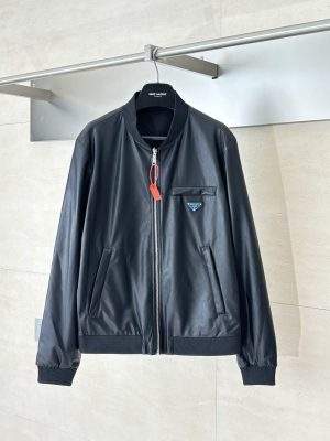 Exclusive Prada Nappa Leather Replica Bomber Jacket
