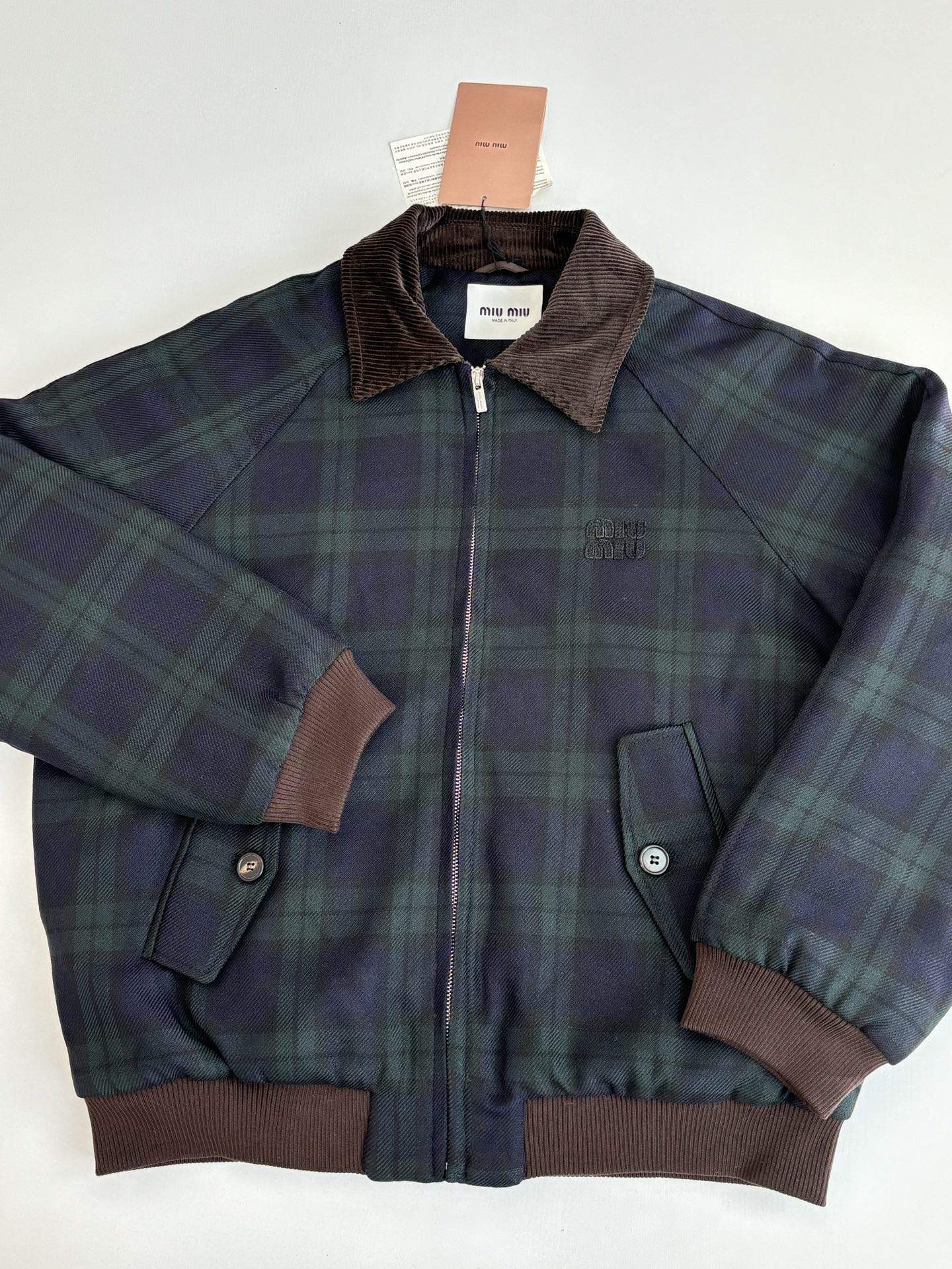 Deluxe Miu Miu Checked Twill Replica Blouson Jacket - Image 3