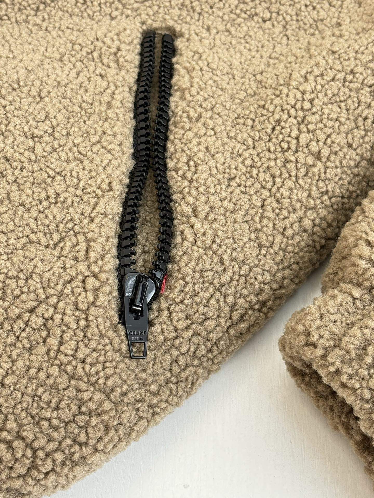 Copy Celine Hooded Replica Jacket In Wool And Cotton Fleece - Image 7