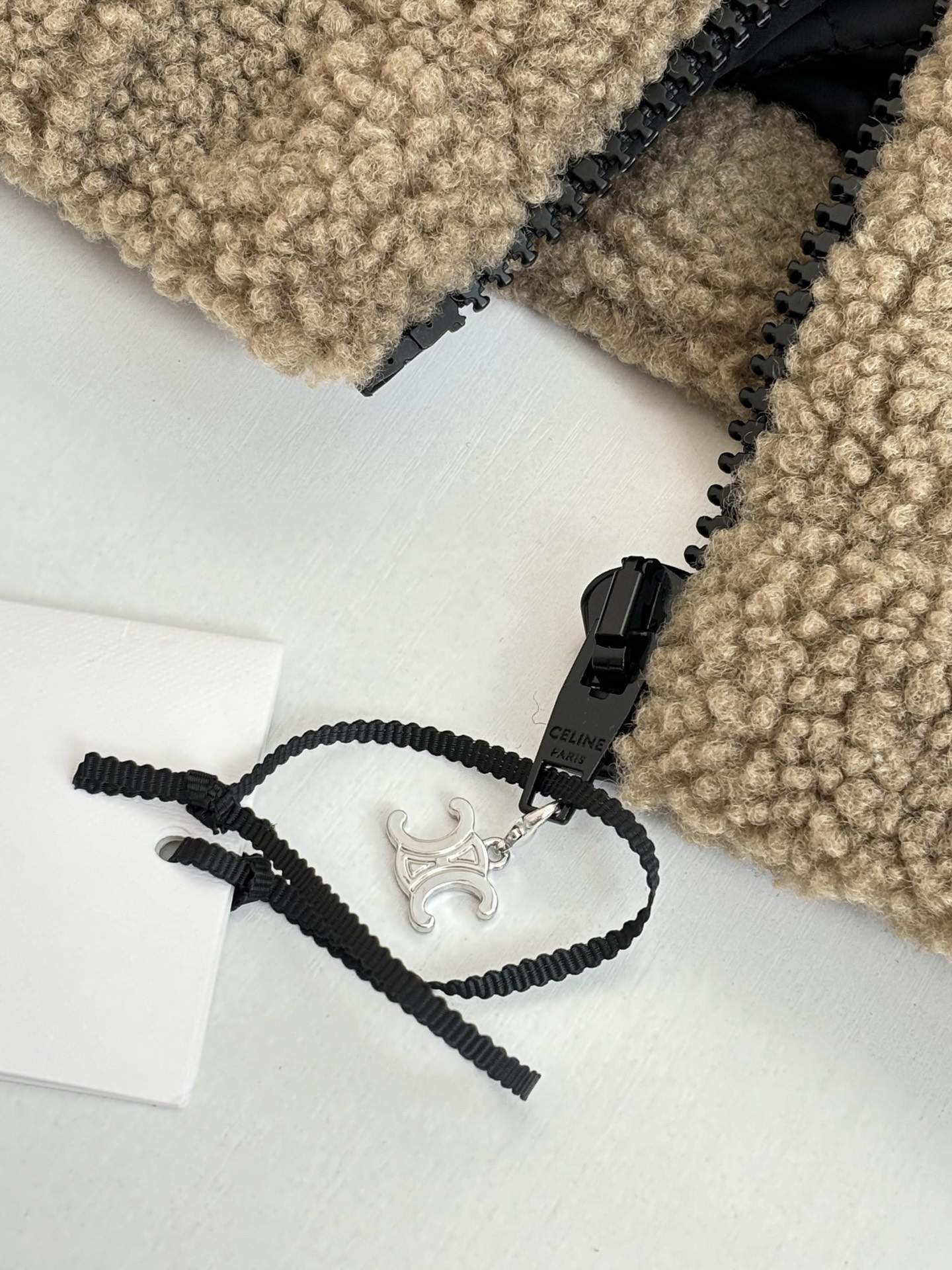 Copy Celine Hooded Replica Jacket In Wool And Cotton Fleece - Image 8