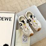 Luxury Replica Loewe Ballet Runner 2.0 In Nylon And Calfskin - White