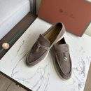 Exclusive Loro Piana Summer Charms Walk Replica Loafer With Gold-Tone Metal - Brown