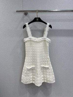 High Quality Cotton And Silk Replica Short Dress