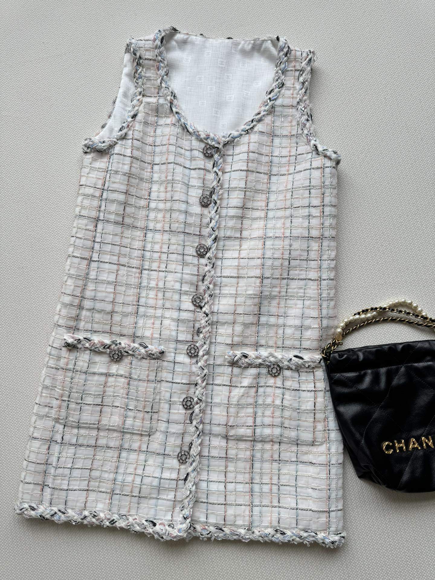 Exact Copy Multicolor Tweed Replica Dress - Image 3