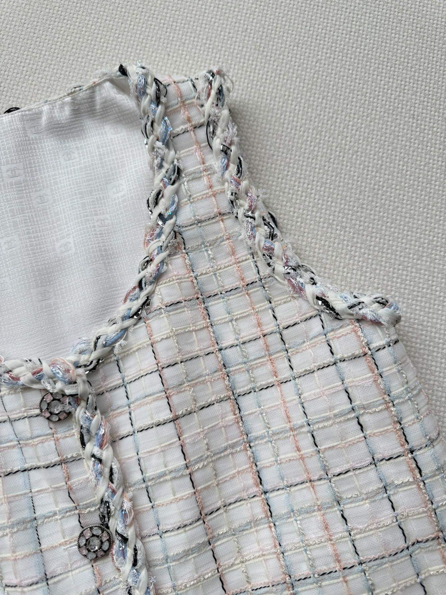 Exact Copy Multicolor Tweed Replica Dress - Image 4