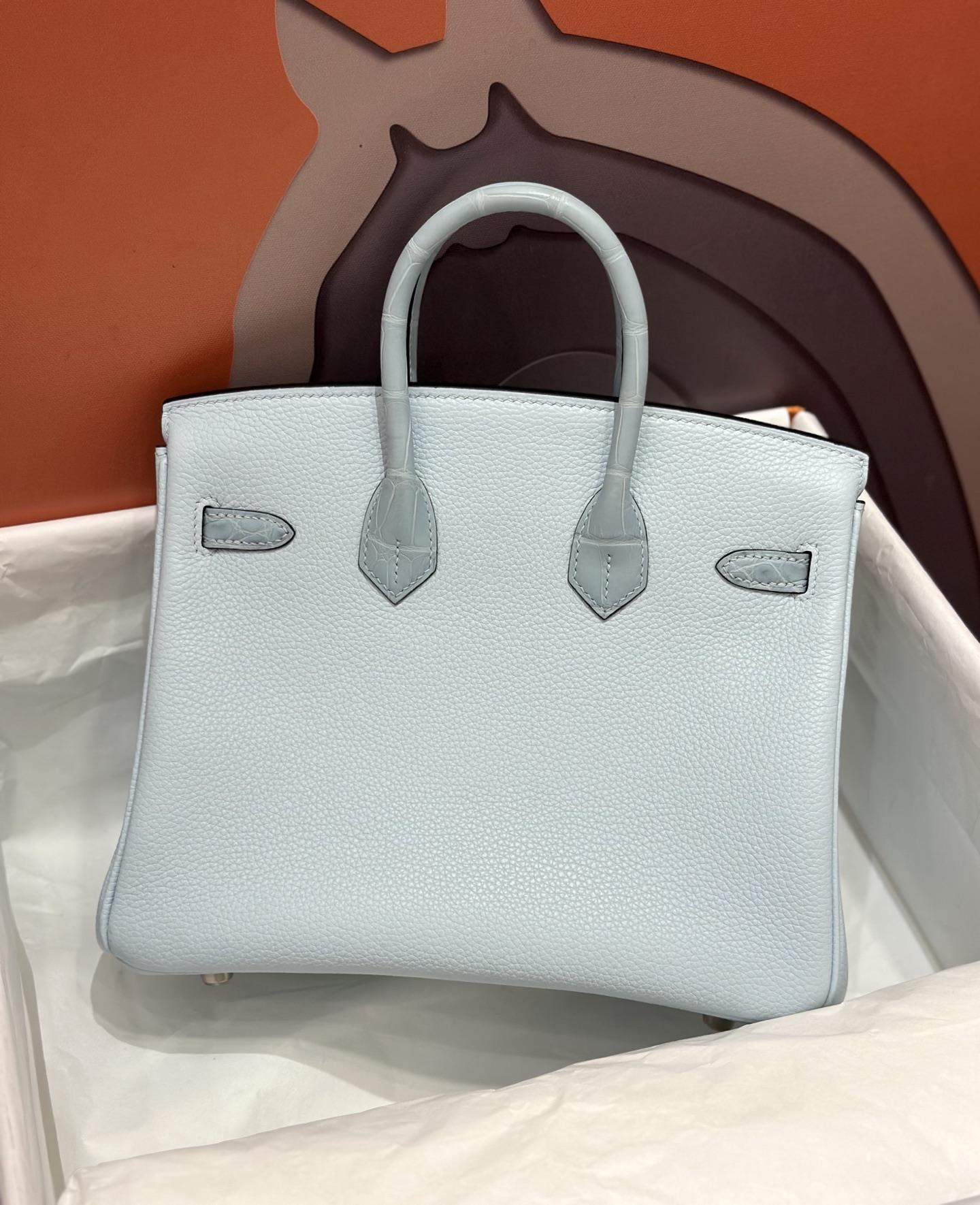 Premium Hermes Birkin Touch 25 cm Replica Bag In Togo Leather With Silver-Tone Metal - Image 2