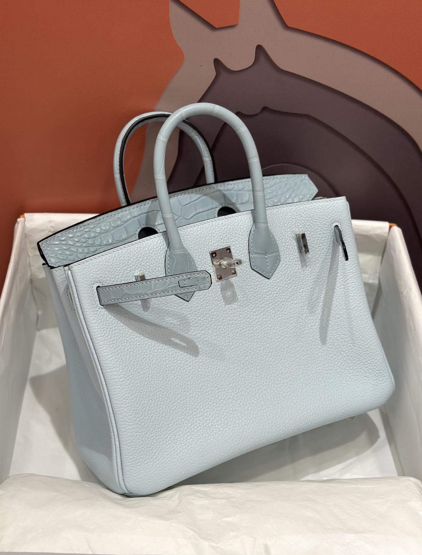 Premium Hermes Birkin Touch 25 cm Replica Bag In Togo Leather With Silver-Tone Metal - Image 5