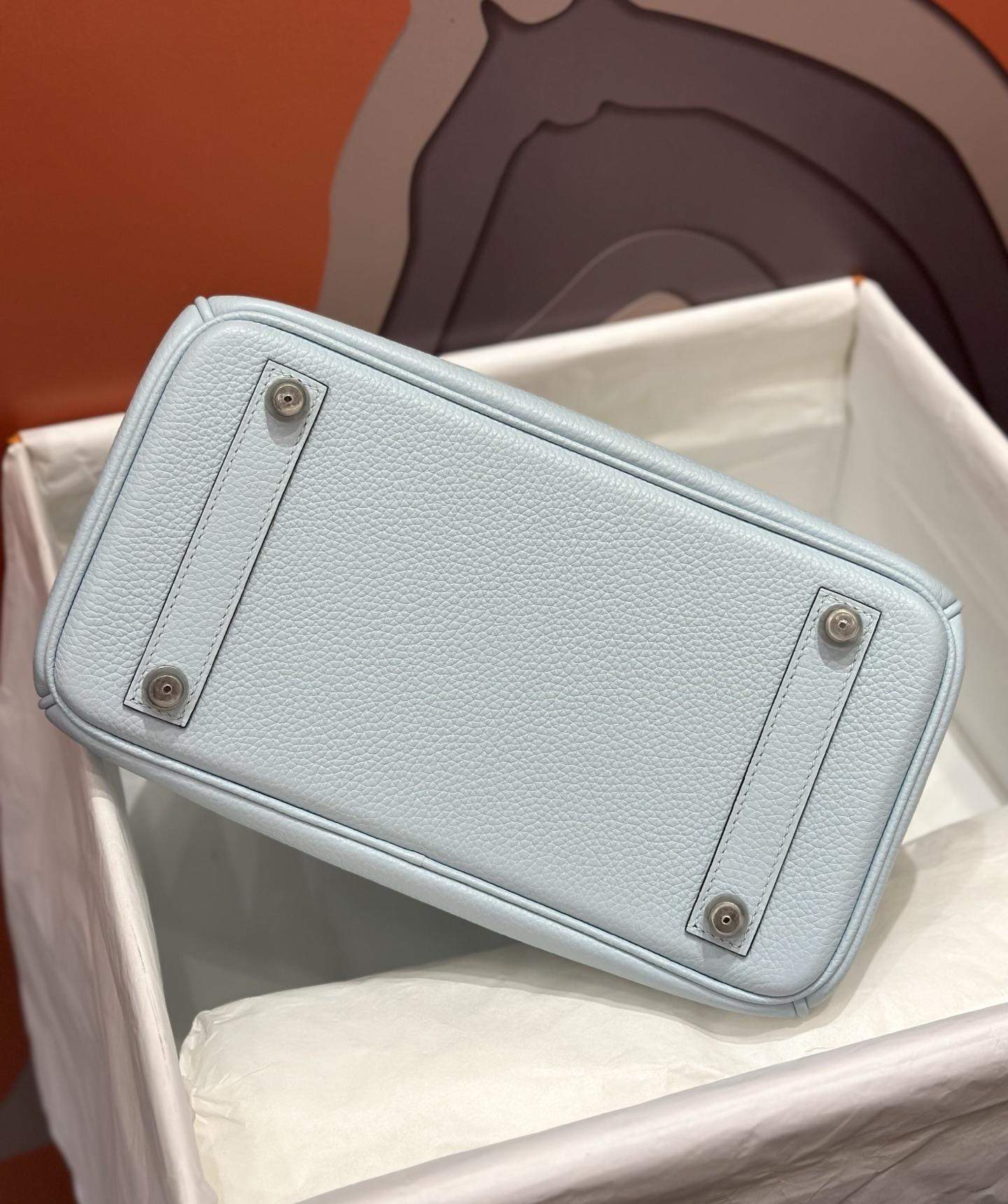 Premium Hermes Birkin Touch 25 cm Replica Bag In Togo Leather With Silver-Tone Metal - Image 9