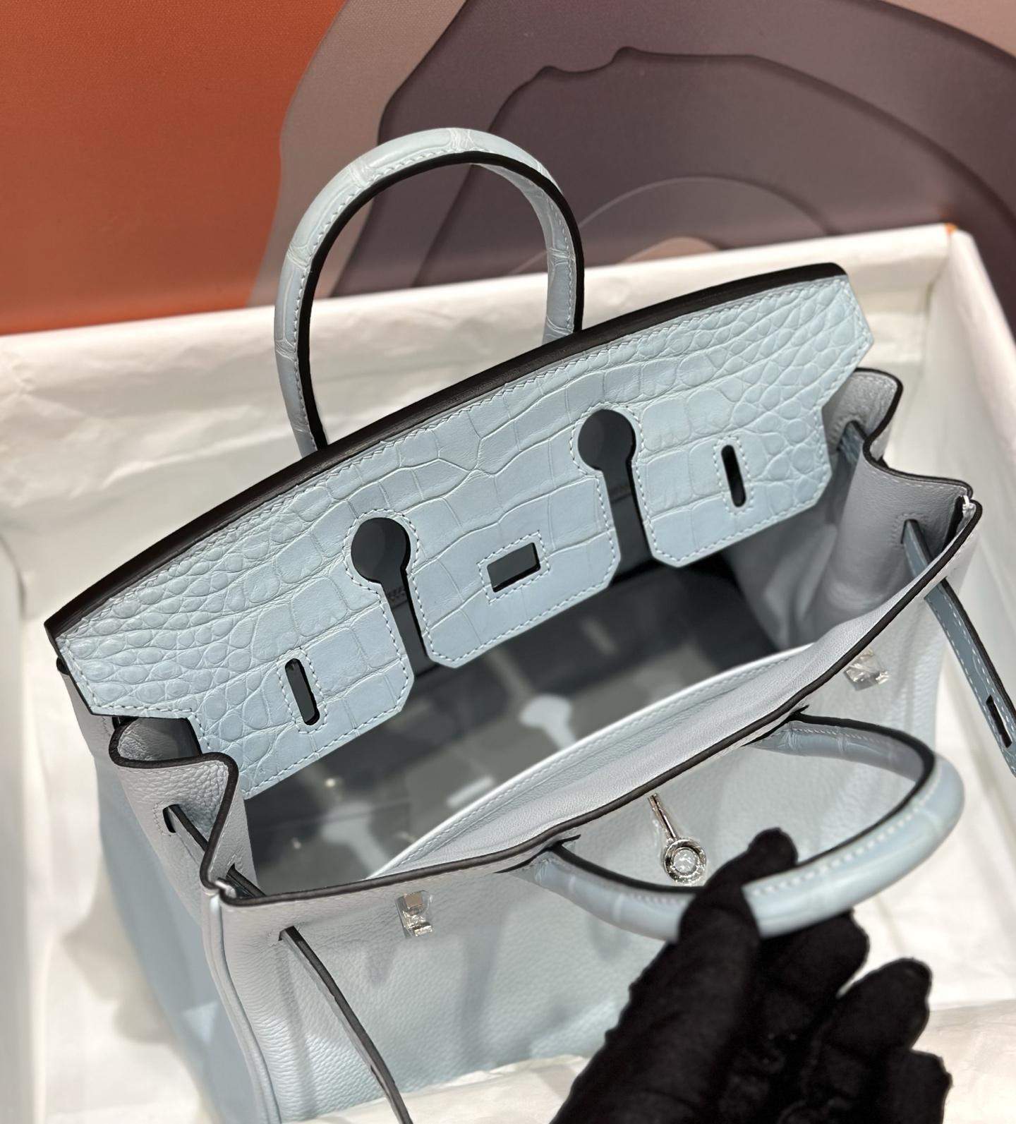 Premium Hermes Birkin Touch 25 cm Replica Bag In Togo Leather With Silver-Tone Metal - Image 7