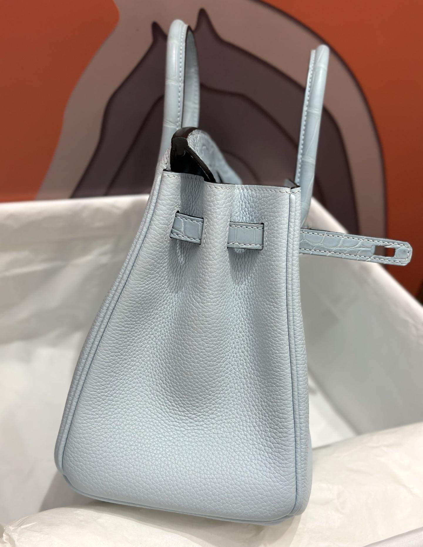 Premium Hermes Birkin Touch 25 cm Replica Bag In Togo Leather With Silver-Tone Metal - Image 4