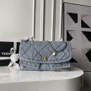 Deluxe Washed Denim Maxi Replica Flap Bag