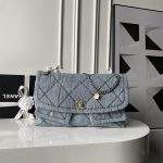 Deluxe Washed Denim Maxi Replica Flap Bag