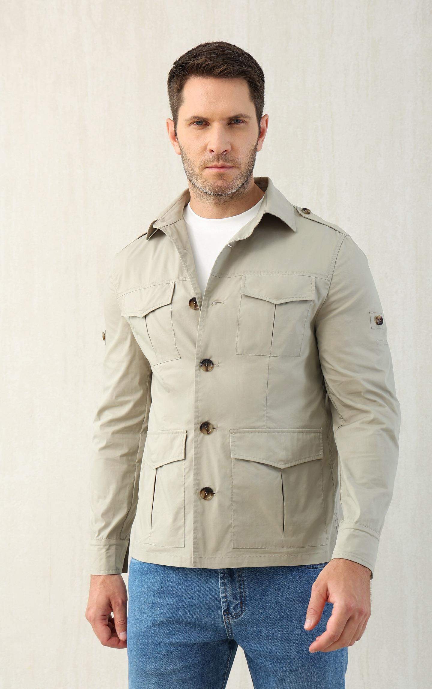 Luxury Replica Brunello Cucinelli Lightweight Techno Cotton Poplin Unlined Safari Jacket