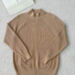 Deluxe Brunello Cucinelli Malfile Cotton English Rib Replica Cardigan With Raglan Sleeves And Zipper - Brown