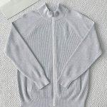 Deluxe Brunello Cucinelli Malfile Cotton English Rib Replica Cardigan With Raglan Sleeves And Zipper - Gray