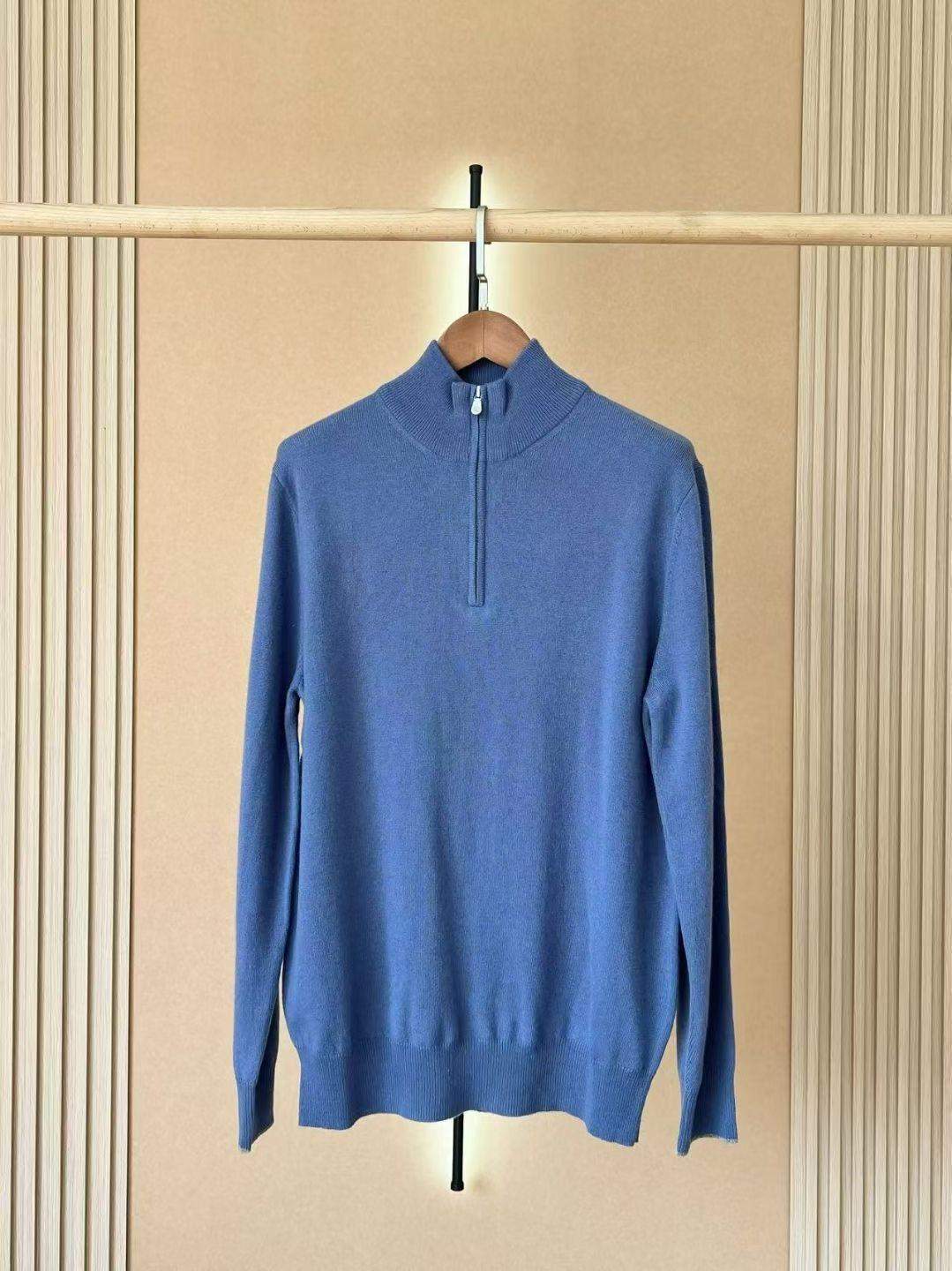 Superior Brunello Cucinelli Cashmere Replica Sweater With Half Zip - Image 7