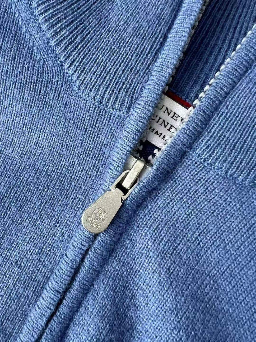 Superior Brunello Cucinelli Cashmere Replica Sweater With Half Zip - Image 9