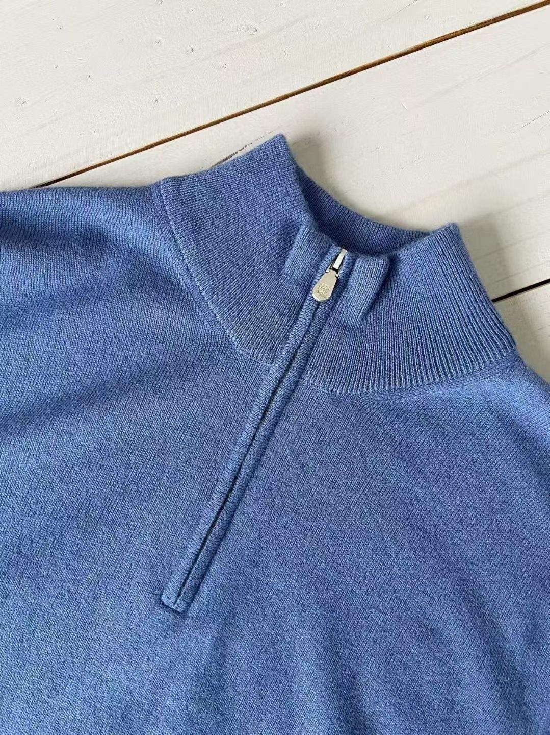 Superior Brunello Cucinelli Cashmere Replica Sweater With Half Zip - Image 8