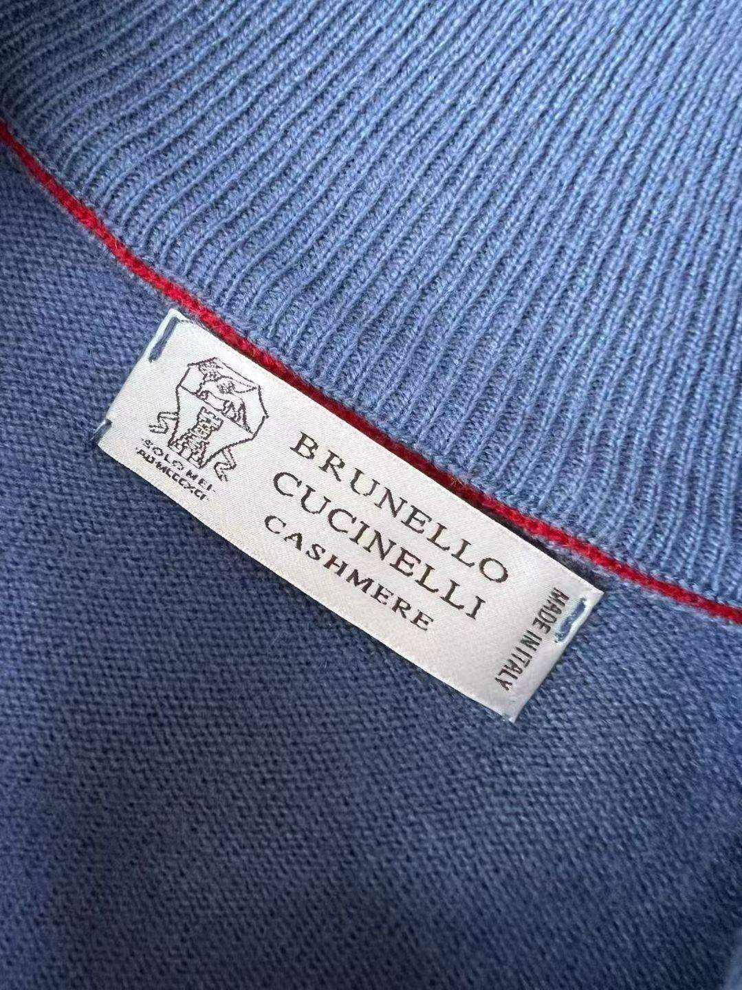 Superior Brunello Cucinelli Cashmere Replica Sweater With Half Zip - Image 11