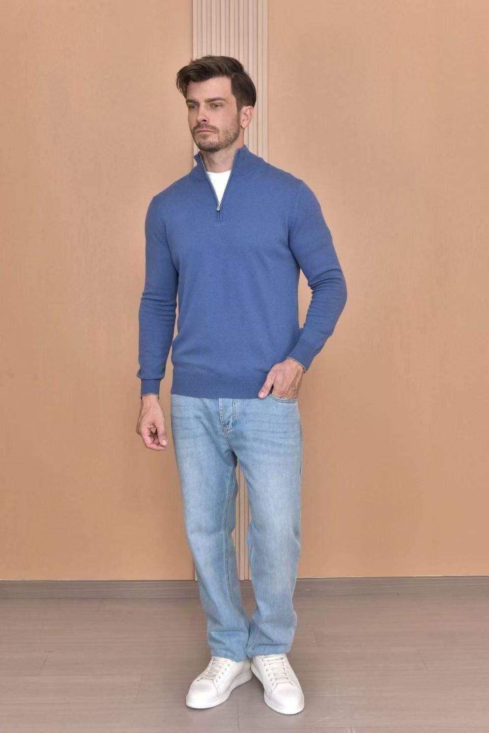 Superior Brunello Cucinelli Cashmere Replica Sweater With Half Zip - Image 5