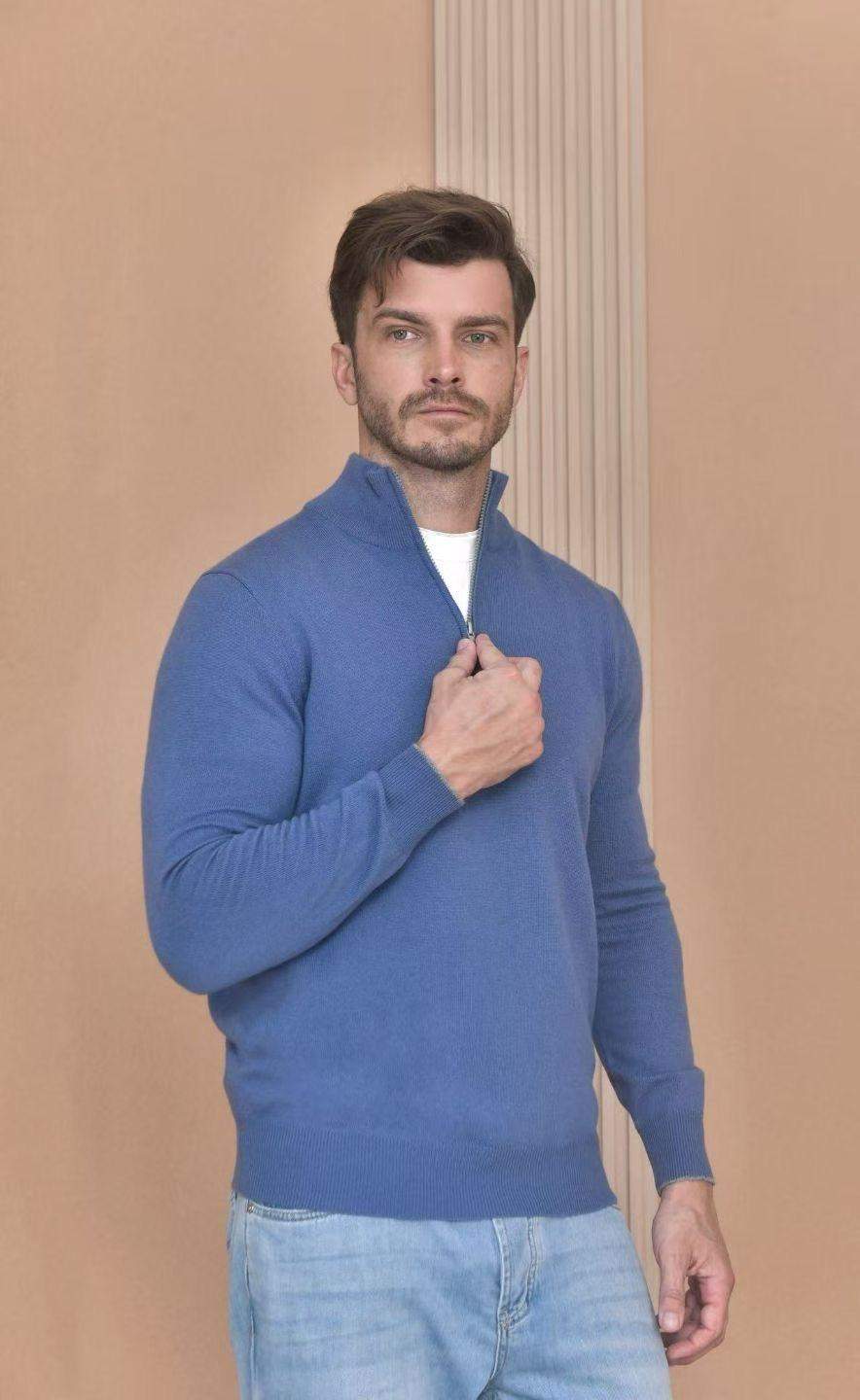 Superior Brunello Cucinelli Cashmere Replica Sweater With Half Zip - Image 3