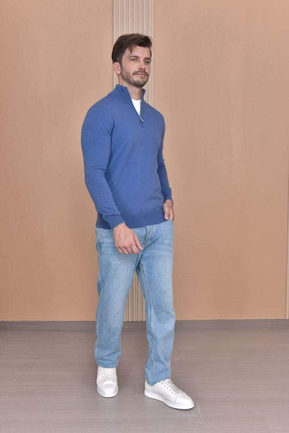 Superior Brunello Cucinelli Cashmere Replica Sweater With Half Zip - Image 6