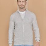 Copy Brunello Cucinelli Cashmere Turtleneck Replica Cardigan With Zipper - Beige