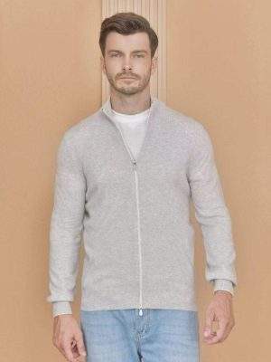 Copy Brunello Cucinelli Cashmere Turtleneck Replica Cardigan With Zipper