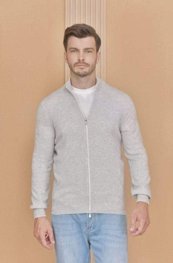 Copy Brunello Cucinelli Cashmere Turtleneck Replica Cardigan With Zipper