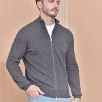 Copy Brunello Cucinelli Cashmere Turtleneck Replica Cardigan With Zipper - Dark Gray