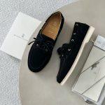Luxury Replica Brunello Cucinelli Suede Boat Shoes - Black
