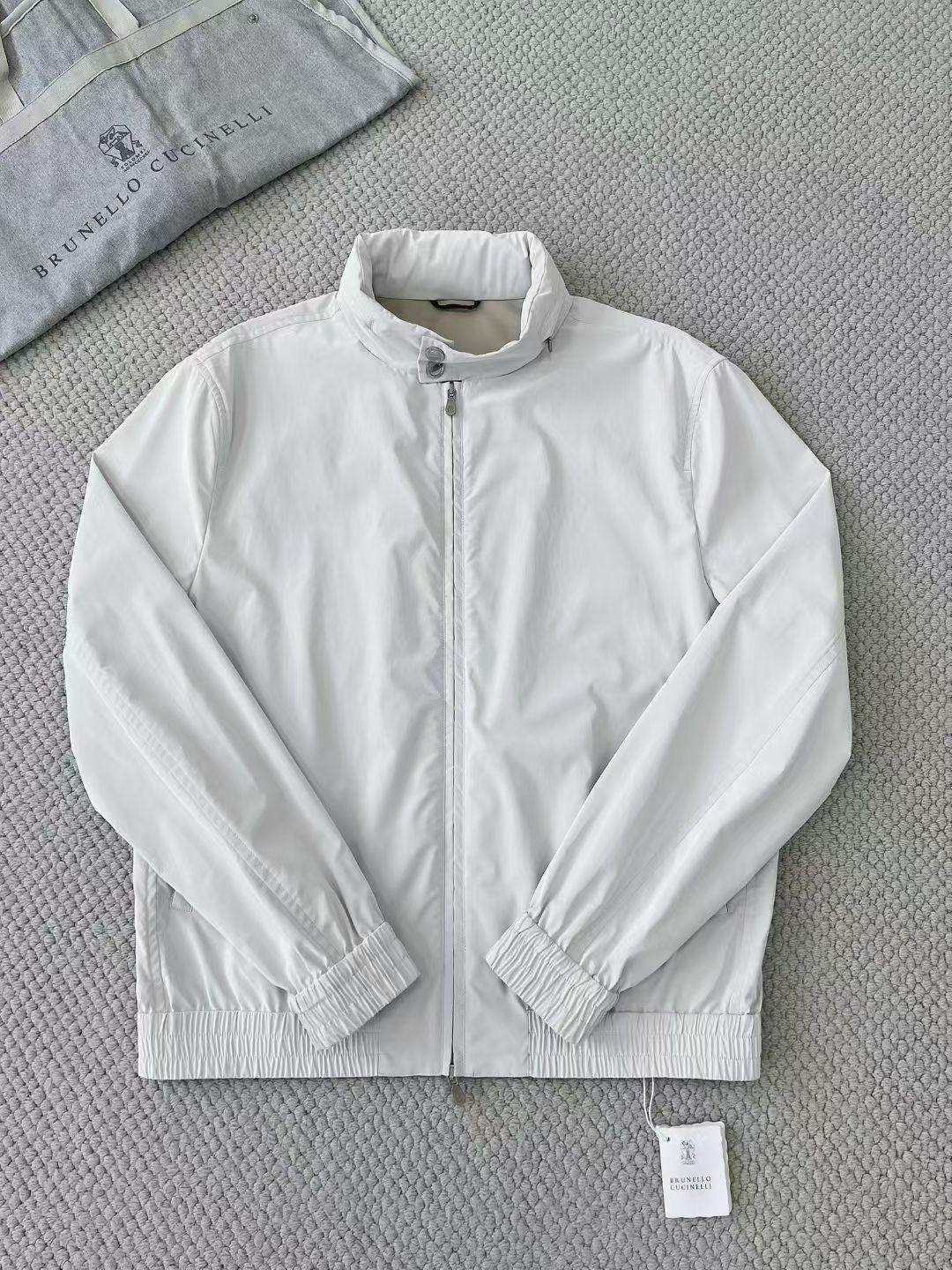 Elite Brunello Cucinelli Stretch Bonded Nylon Replica Bomber Jacket