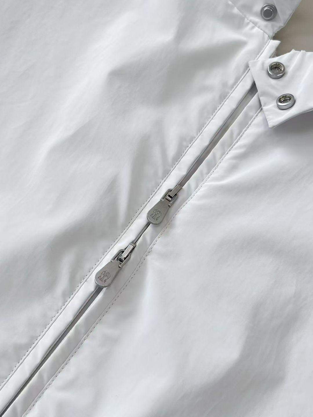 Elite Brunello Cucinelli Stretch Bonded Nylon Replica Bomber Jacket - Image 4