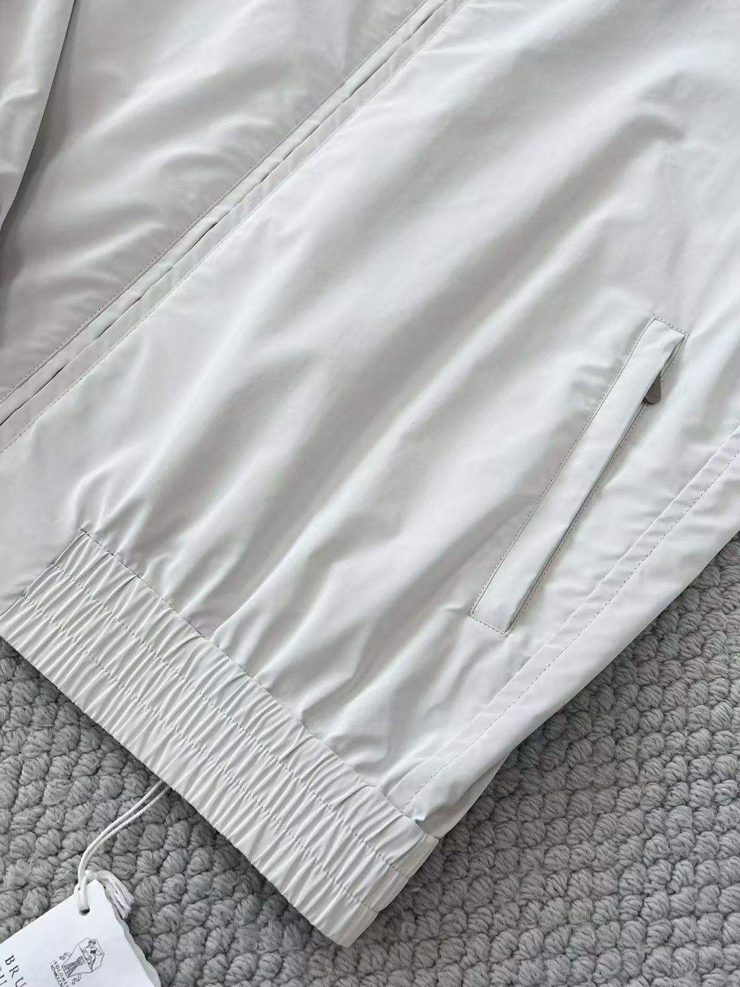 Elite Brunello Cucinelli Stretch Bonded Nylon Replica Bomber Jacket - Image 5