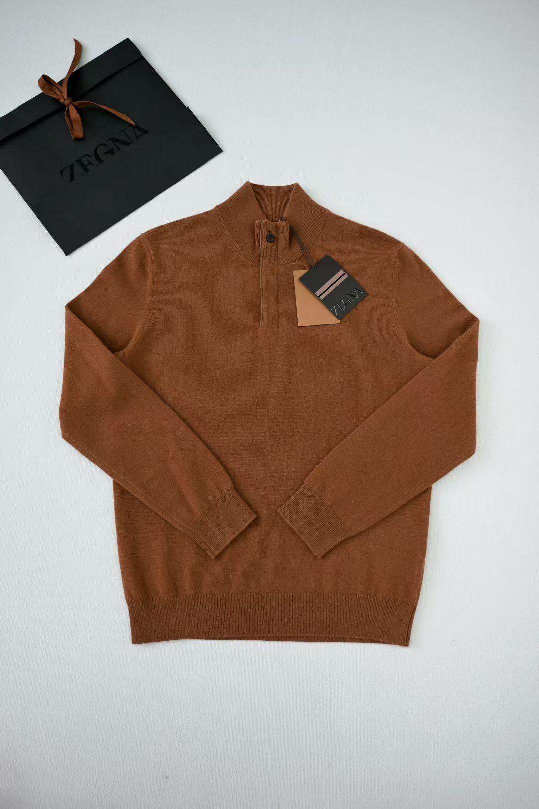Copy Ermenegildo Zegna Oasi Cashmere Zip Mock Neck Replica Sweater - Image 7