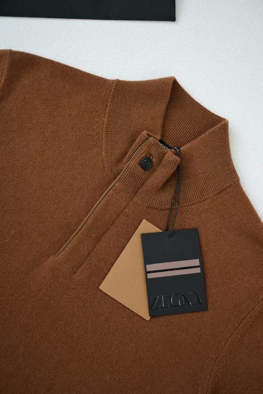 Copy Ermenegildo Zegna Oasi Cashmere Zip Mock Neck Replica Sweater - Image 8