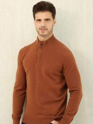 Copy Ermenegildo Zegna Oasi Cashmere Zip Mock Neck Replica Sweater