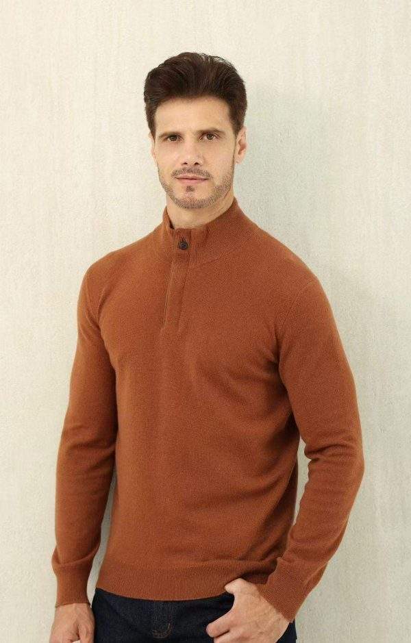 Copy Ermenegildo Zegna Oasi Cashmere Zip Mock Neck Replica Sweater