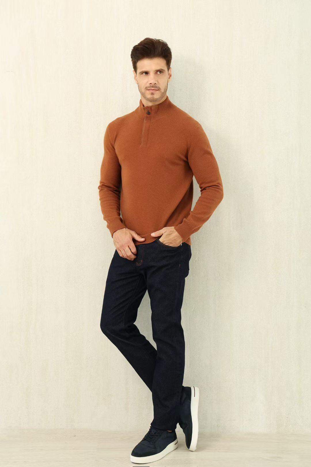 Copy Ermenegildo Zegna Oasi Cashmere Zip Mock Neck Replica Sweater - Image 6
