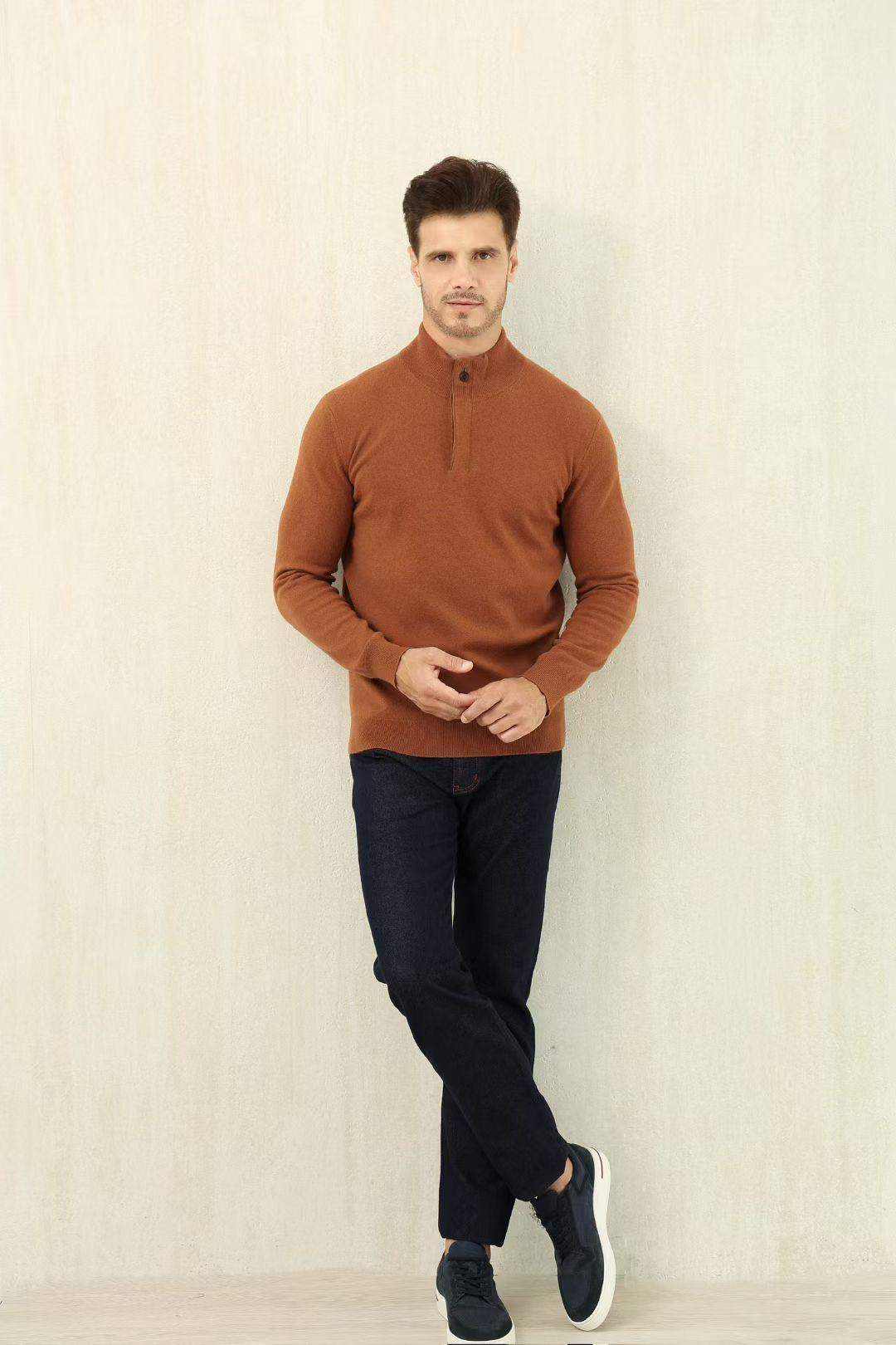 Copy Ermenegildo Zegna Oasi Cashmere Zip Mock Neck Replica Sweater - Image 5