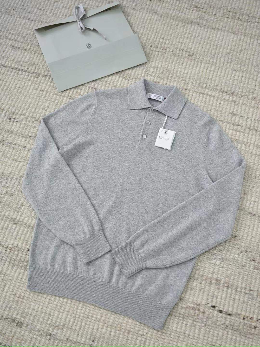 Supreme Brunello Cucinelli Cashmere Knit Replica Polo Shirt