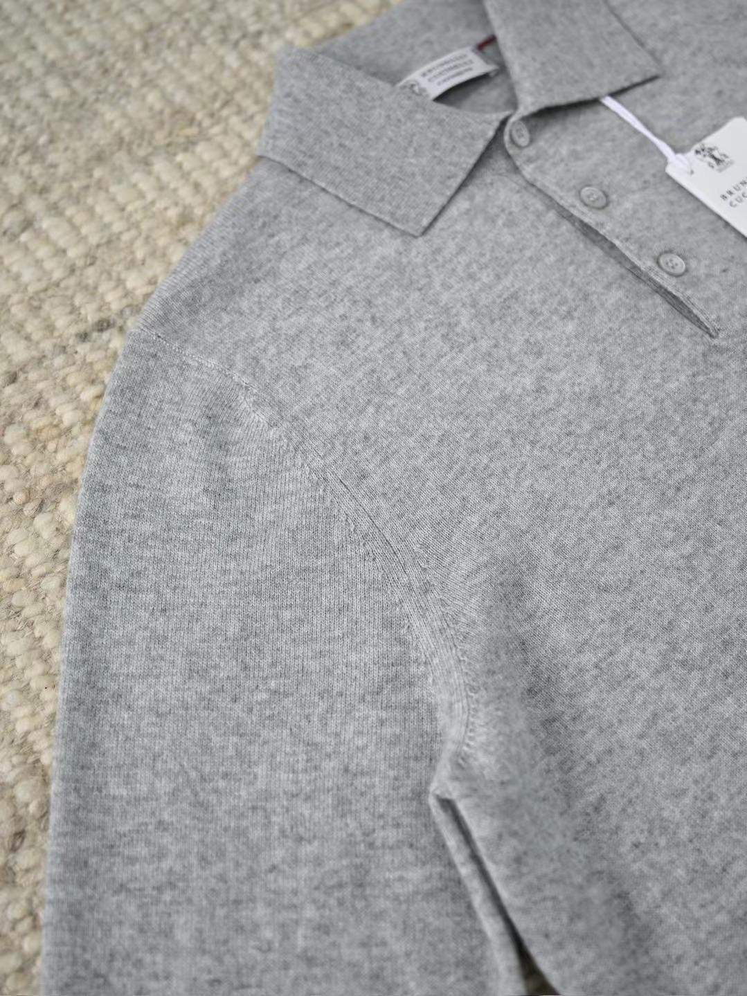 Supreme Brunello Cucinelli Cashmere Knit Replica Polo Shirt - Image 3