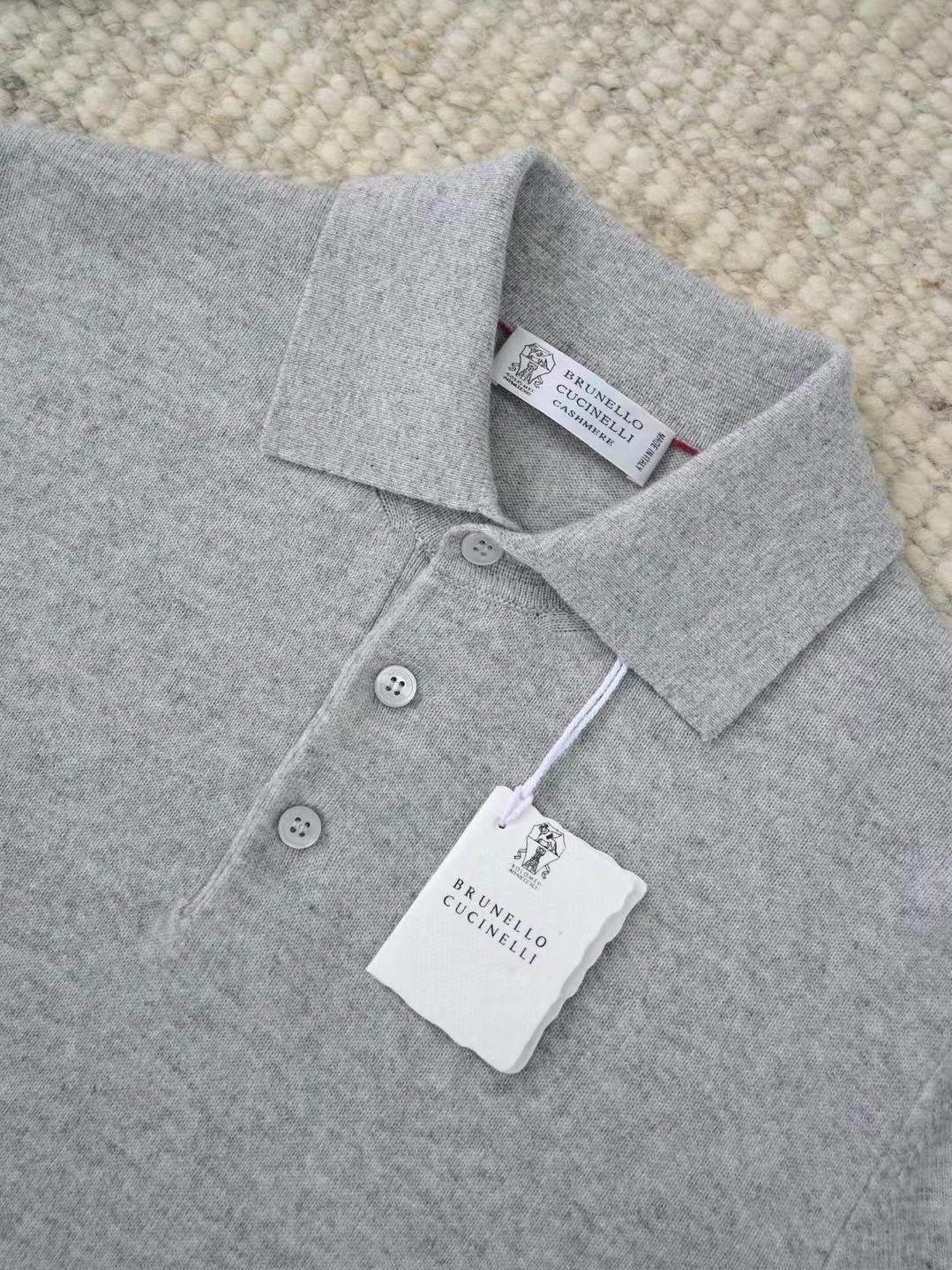Supreme Brunello Cucinelli Cashmere Knit Replica Polo Shirt - Image 2