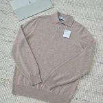 Supreme Brunello Cucinelli Cashmere Knit Replica Polo Shirt - Light Brown
