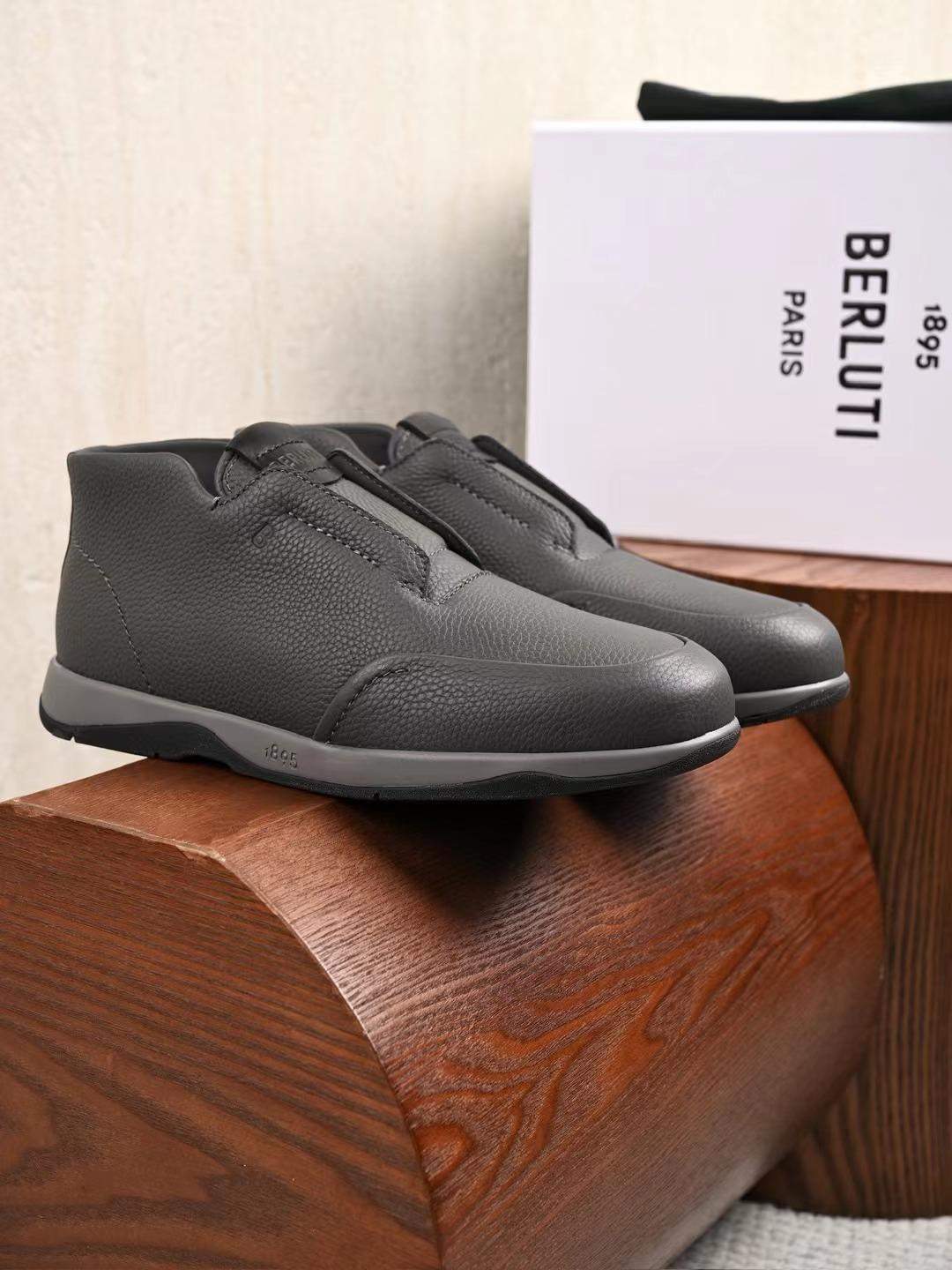 Copy Berluti Echappee Soft Grained Calf Leather Replica Slip-On - Image 3