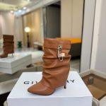 Copy Givenchy Shark Lock Stiletto Replica Ankle Boots In Nappa Leather - Brown